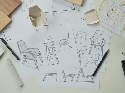 Drafts of chairs 