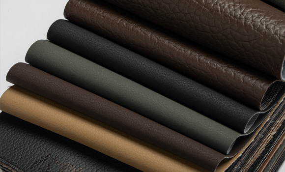 A collection of upholstery leather