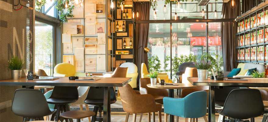 Chairs and tables in cafe and restaurant