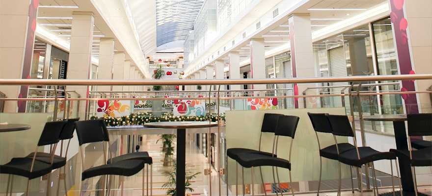 Table and chairs in shopping mall scene