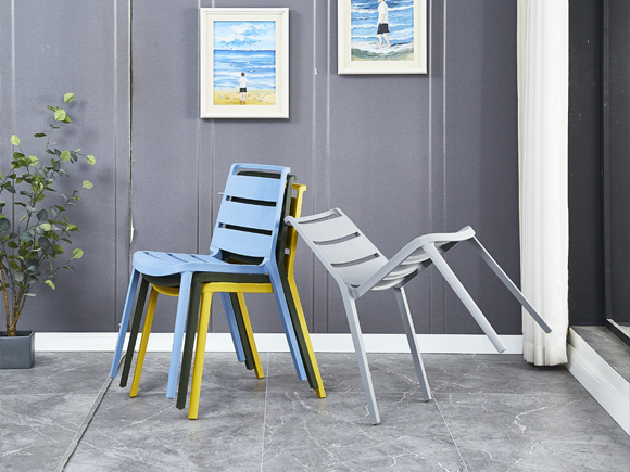 Plastic stackable chair in different colors
