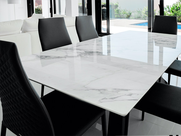 Marble table and few chairs