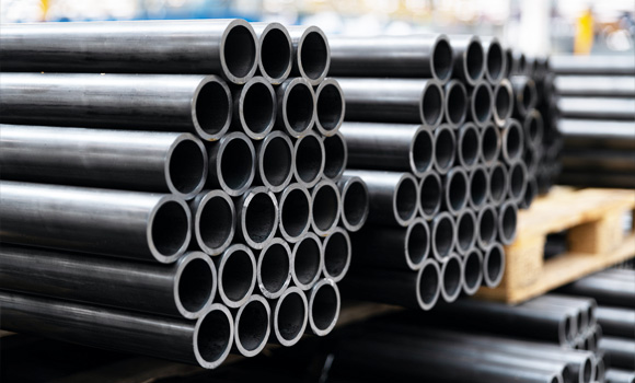 A pile of steel pipes