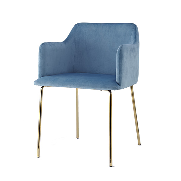 Blue velvet chair