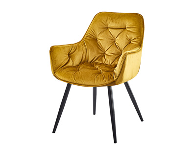 Yellow velvet chair