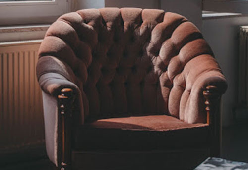 A brown vintage armchair