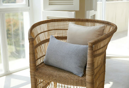 A rattan armchair