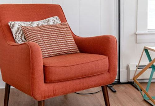 An orange armchair