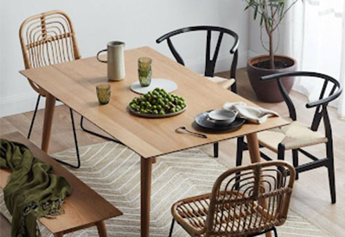 Bench included in Dining Table Setting