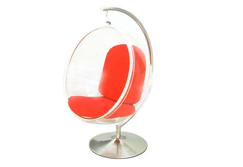 Comfortable bubble chair with cushions