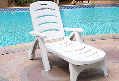 Foldable plastic pool longe chair