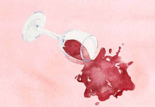 Red wine spill