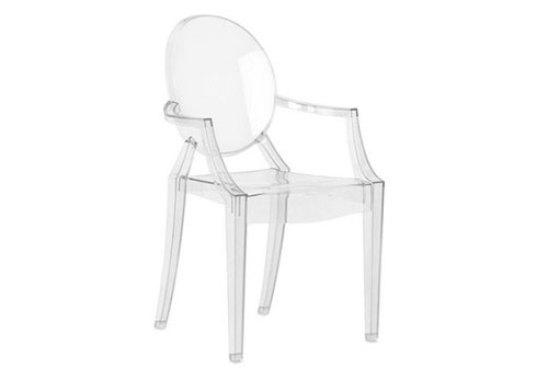 a clear chair made of thermoplastic