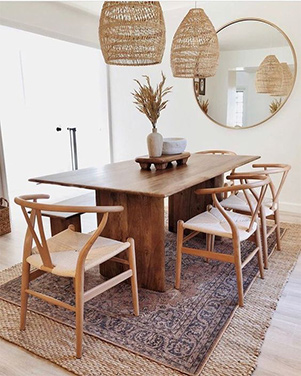 Boho Woden dining table