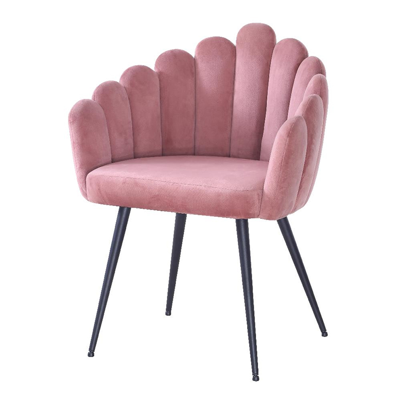 Pink velvet arm dining chair CDN410073 3