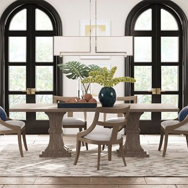 Pedestal Rectangular Dining Table