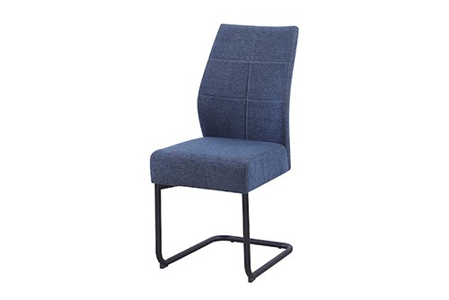 Dark Blue Gray Fabric Dining Chairs