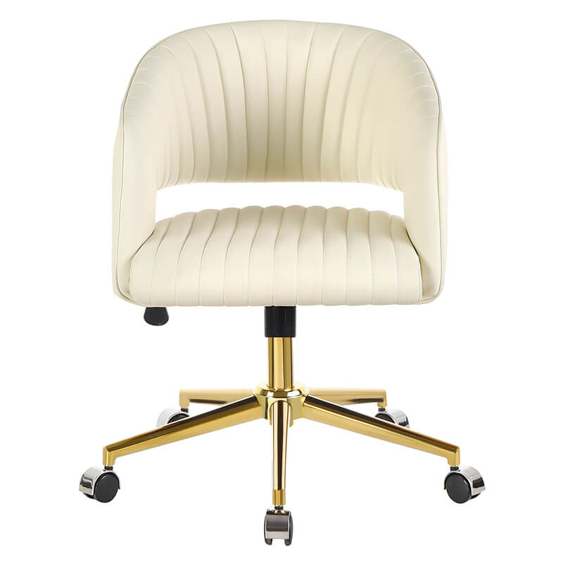 White Velvet Office Chair 1